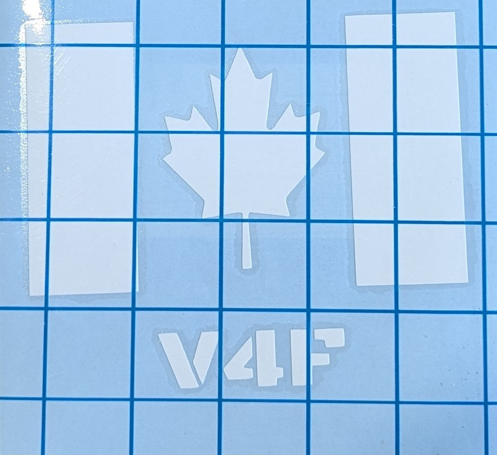 Small Canada Flag Car Decal w/ V4F