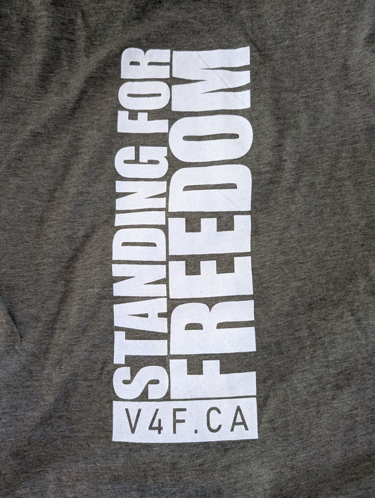 V4F T-Shirt Heather Military Green "Standing for Freedom"