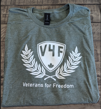 V4F T-Shirt Heather Military Green "Standing for Freedom"