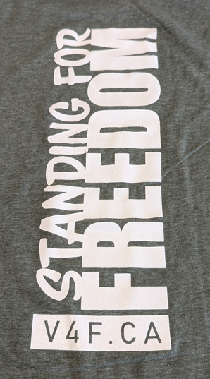 V4F T-Shirt Heather Military Green "Standing for Freedom"