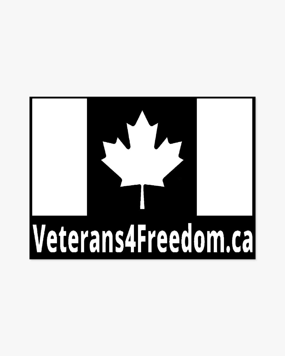 Medium Canada Flag Car Decal w/ V4F website