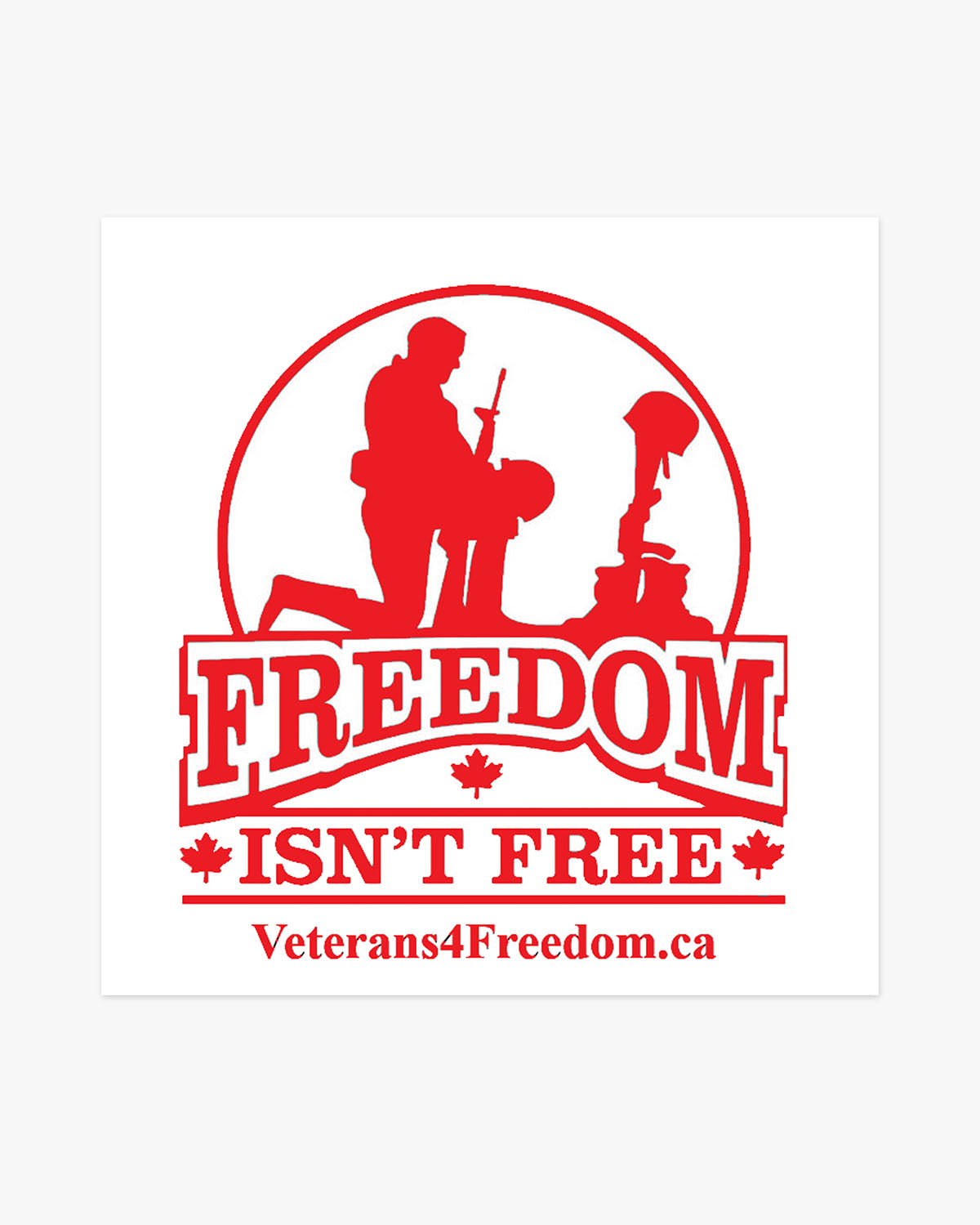 V4F Kneeling Soldier: Freedom Isn't Free Car Decal