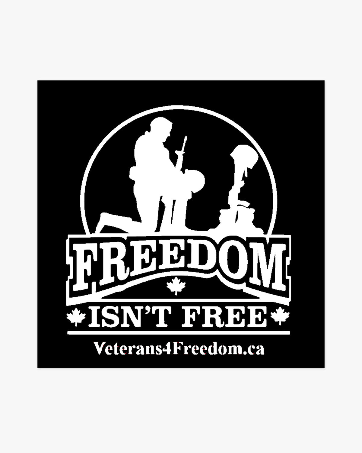 V4F Kneeling Soldier: Freedom Isn't Free Car Decal