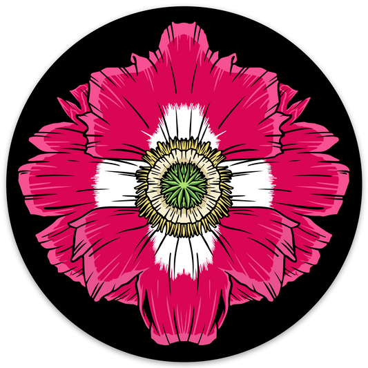Afghan Memorial Flower (AMF) 4" Vinyl Sticker