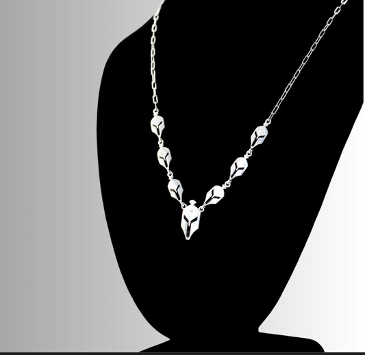 3D V-Shape Ladies Necklace with Enamel (Silver .925) taxes Incl.