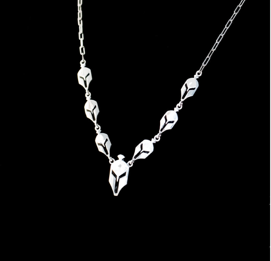 3D V-Shape Ladies Necklace with Enamel (Silver .925) taxes Incl.