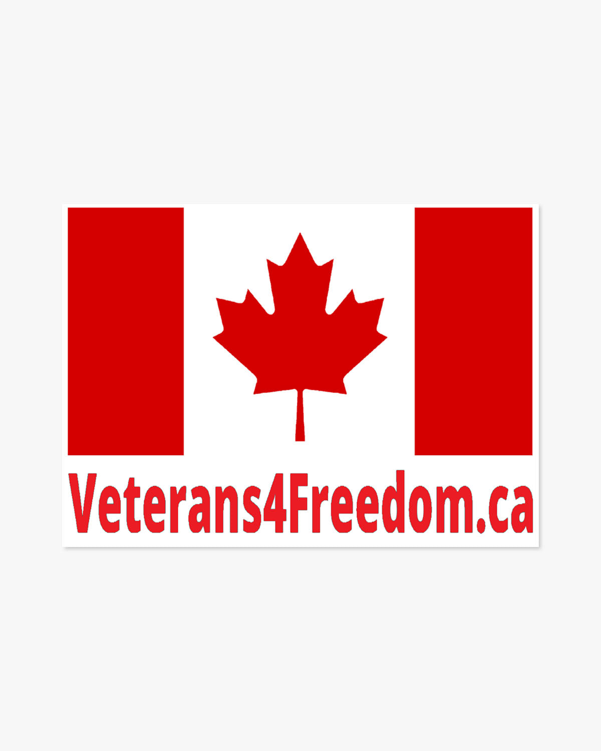 Medium Canada Flag Car Decal w/ V4F website