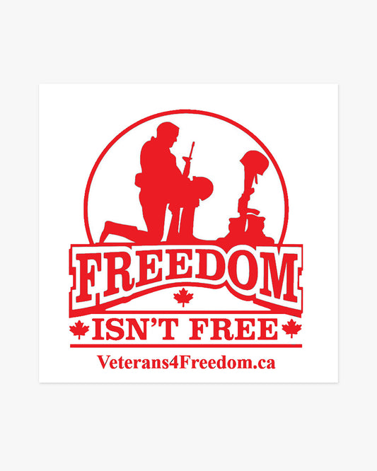 V4F Kneeling Soldier: Freedom Isn't Free Car Decal